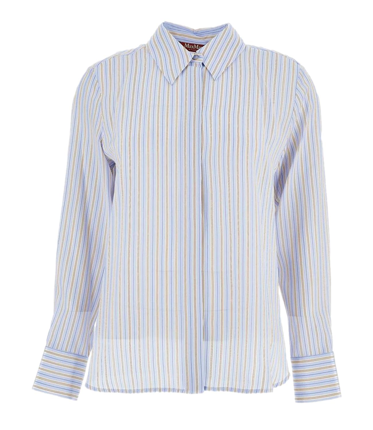 Light Blue Pinstripe Wool Shirt