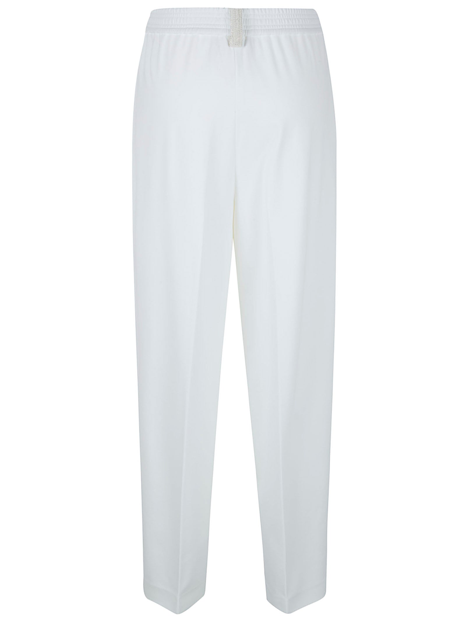 Wide-Leg Trousers in Ribbed Jersey