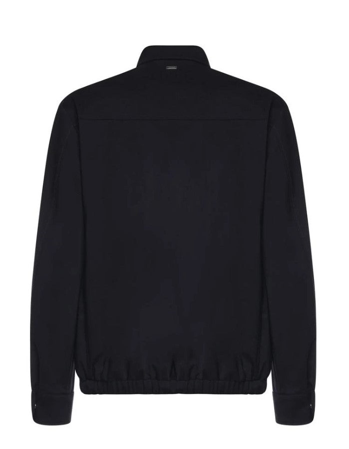 Blue Stretch Twill Shirt Jacket