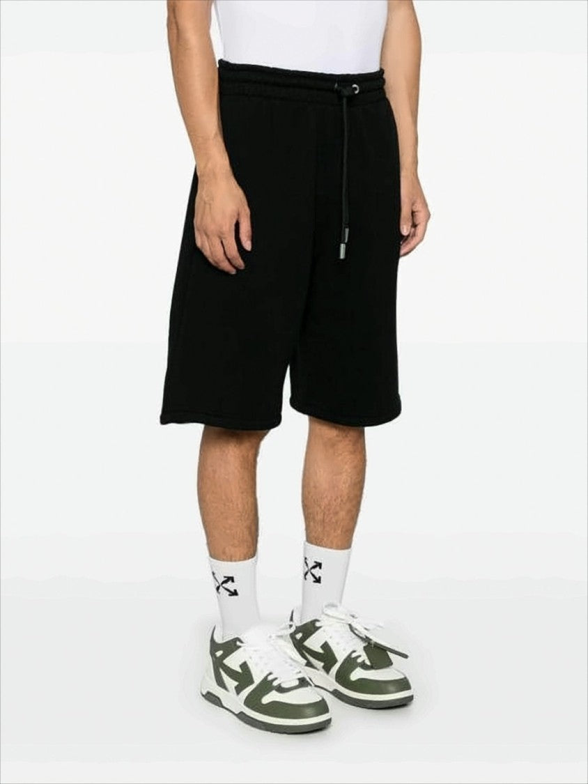 Relaxed Fit Cotton Shorts with Distinctive Stripe Design