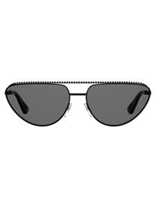 Cat-Eye Sunglasses with Lightweight Black Metal Frame
