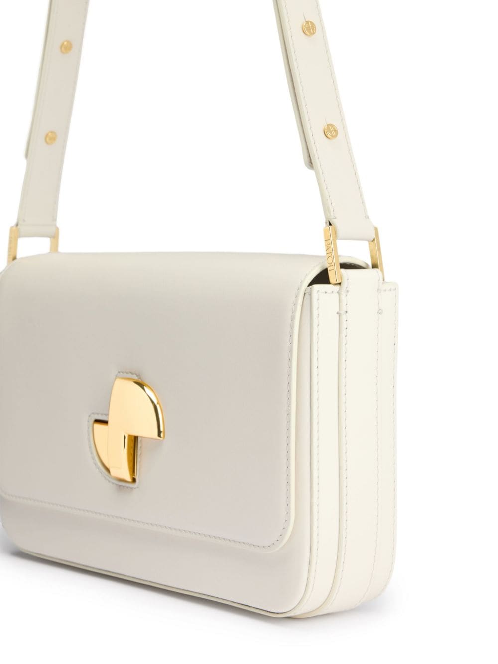 Smooth-Grain Off-White Leather Bag