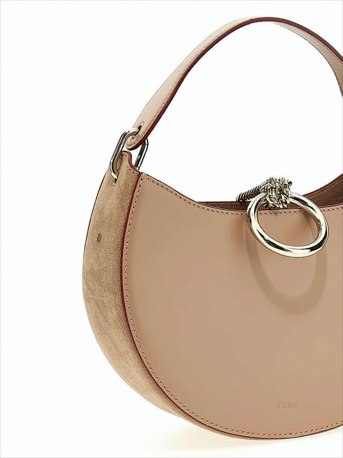 Crescent-Shaped Calf Leather Tote Bag