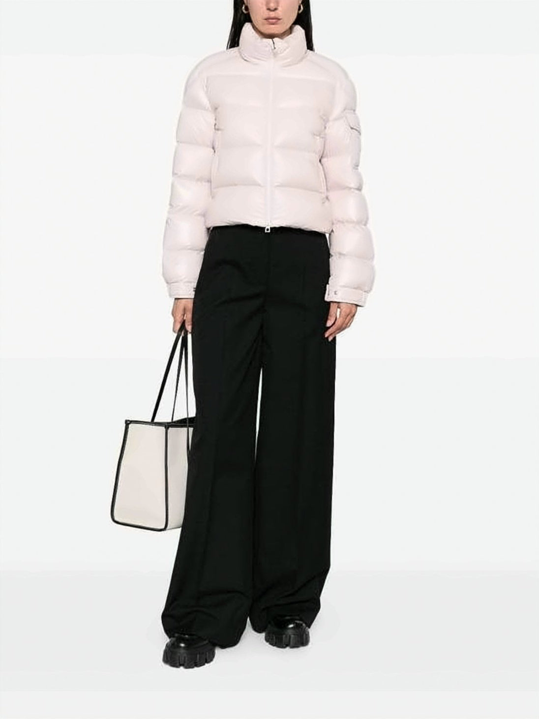 High-Waist Black Wide-Leg Suit Pants