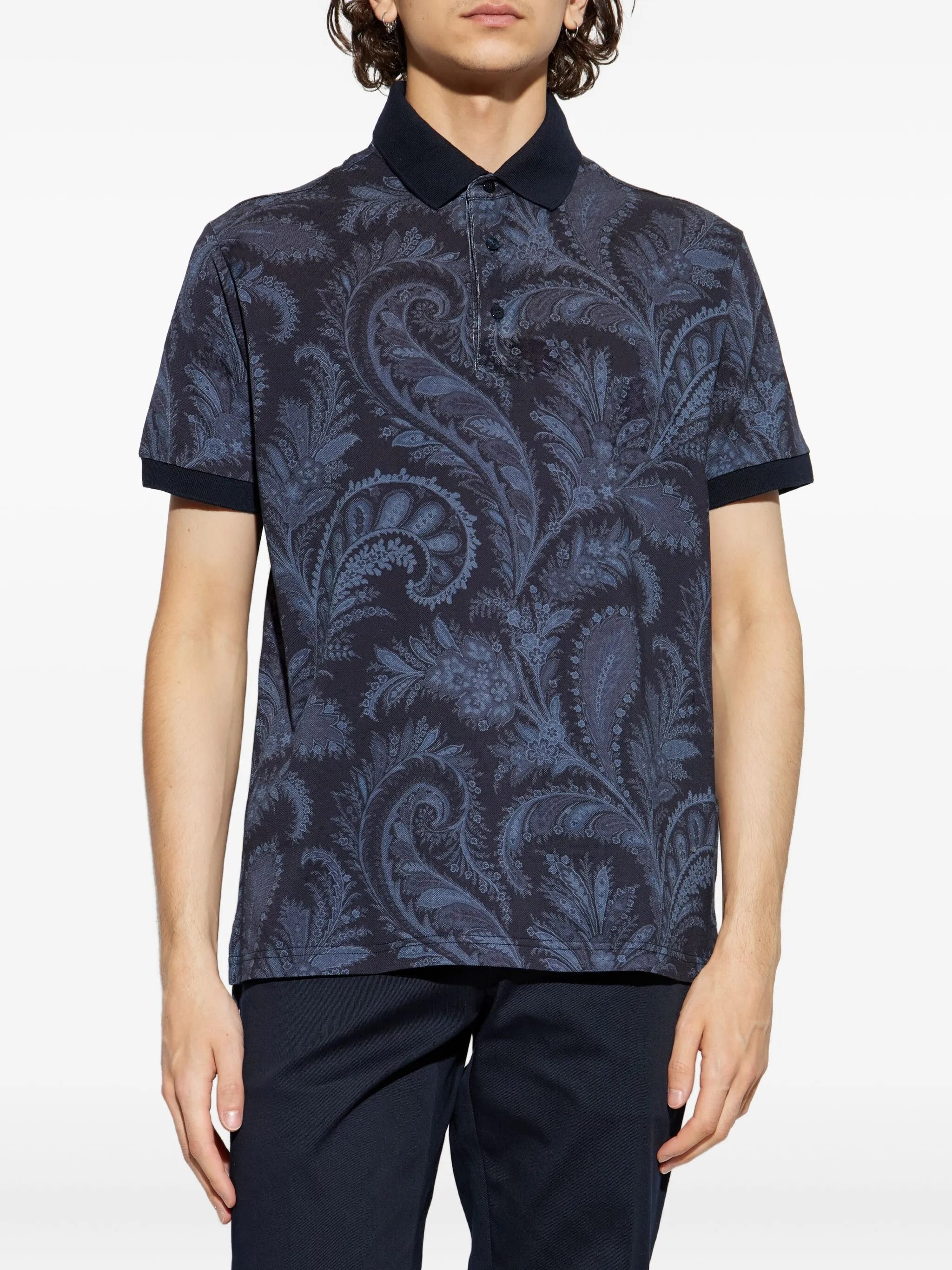 Roma Intricate Paisley Patterned Polo Shirt