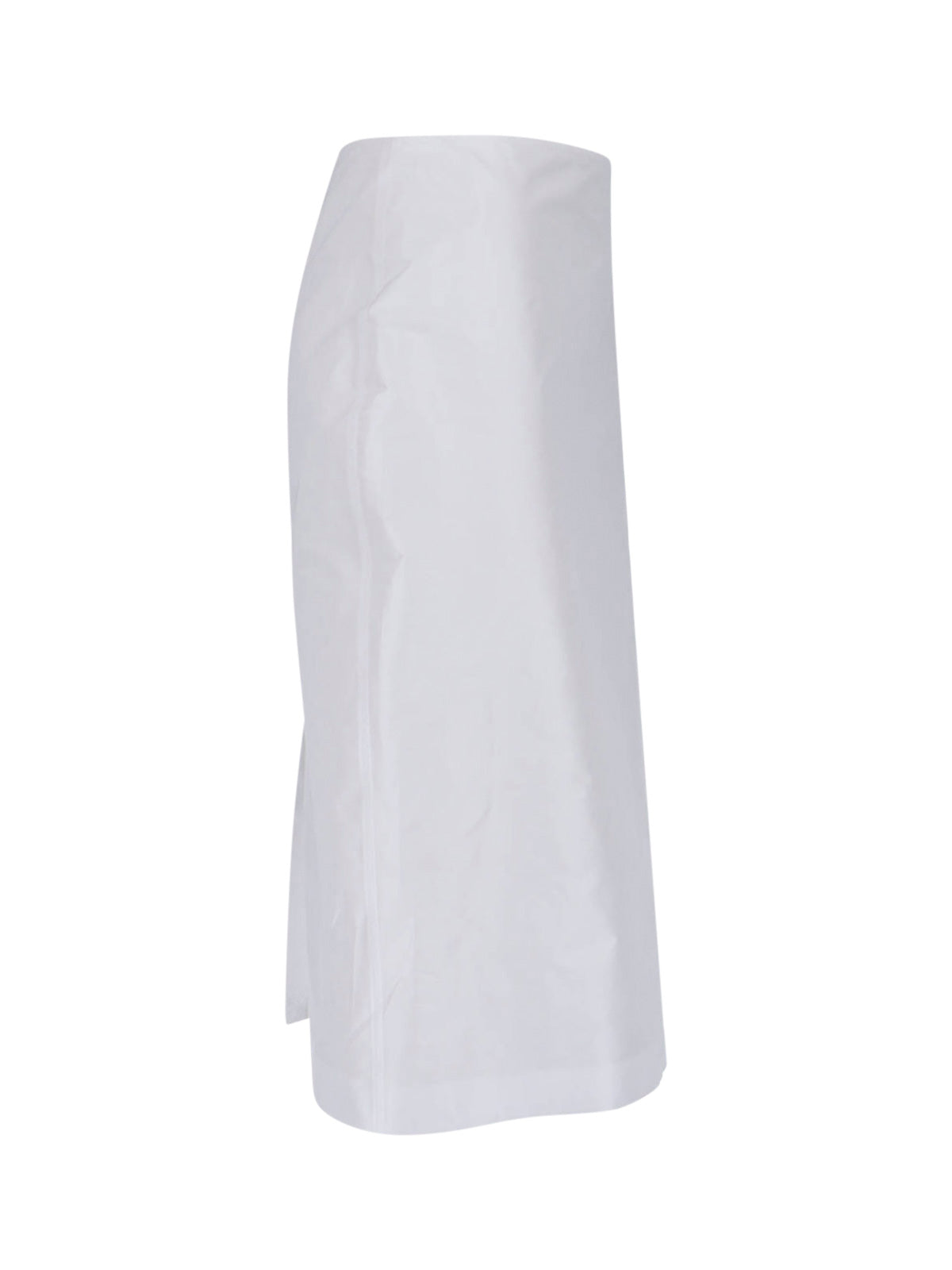White Midi Mid-Rise Tailored Skirt