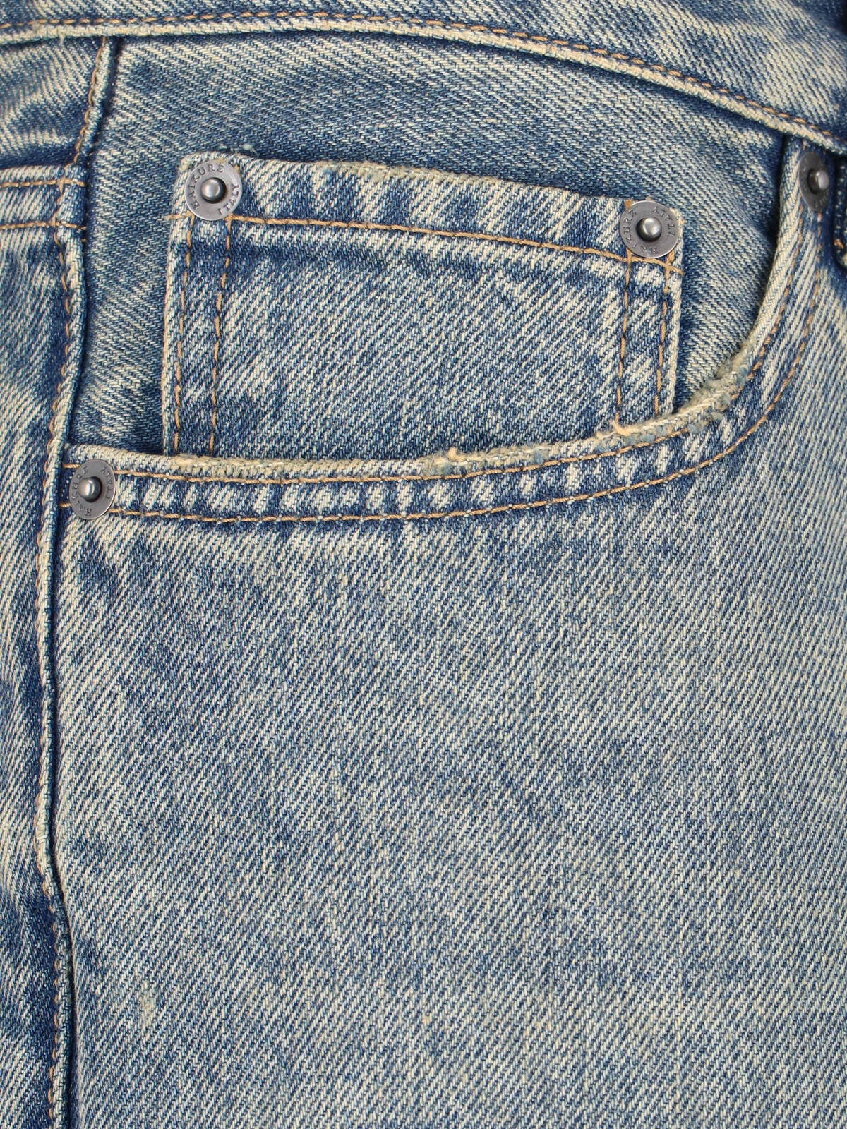 Blue Cotton Denim Straight-Leg Jeans With Five-Pocket Design