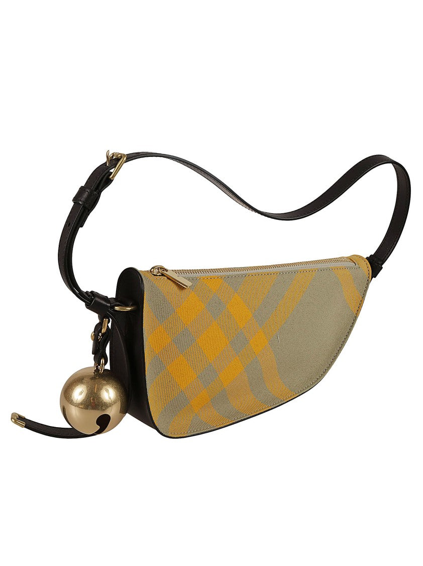 Asymetryczna torba Burberry w kratę z metalową zawieszką