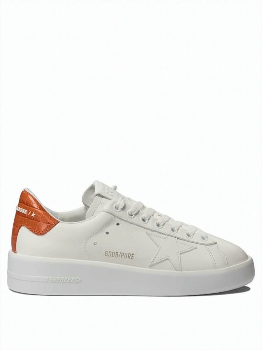 Smooth Leather Low-Top Sneakers with Textured Heel Tab