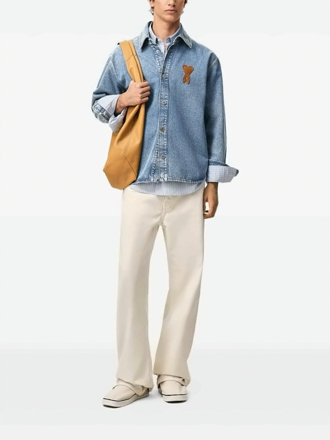 Denim Shirt with Classic Collar