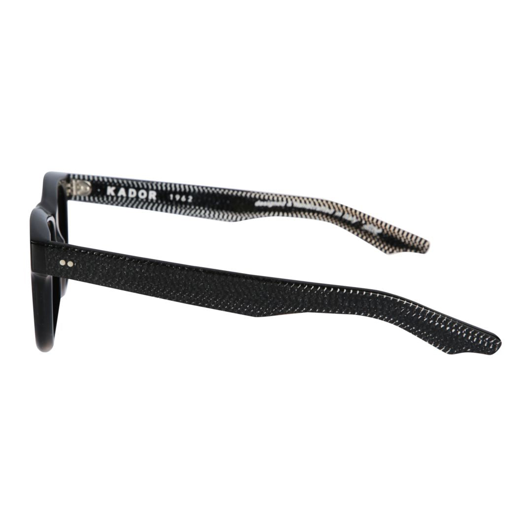 Voyager 23 Textured Black Rectangular Sunglasses with Reflective Lenses