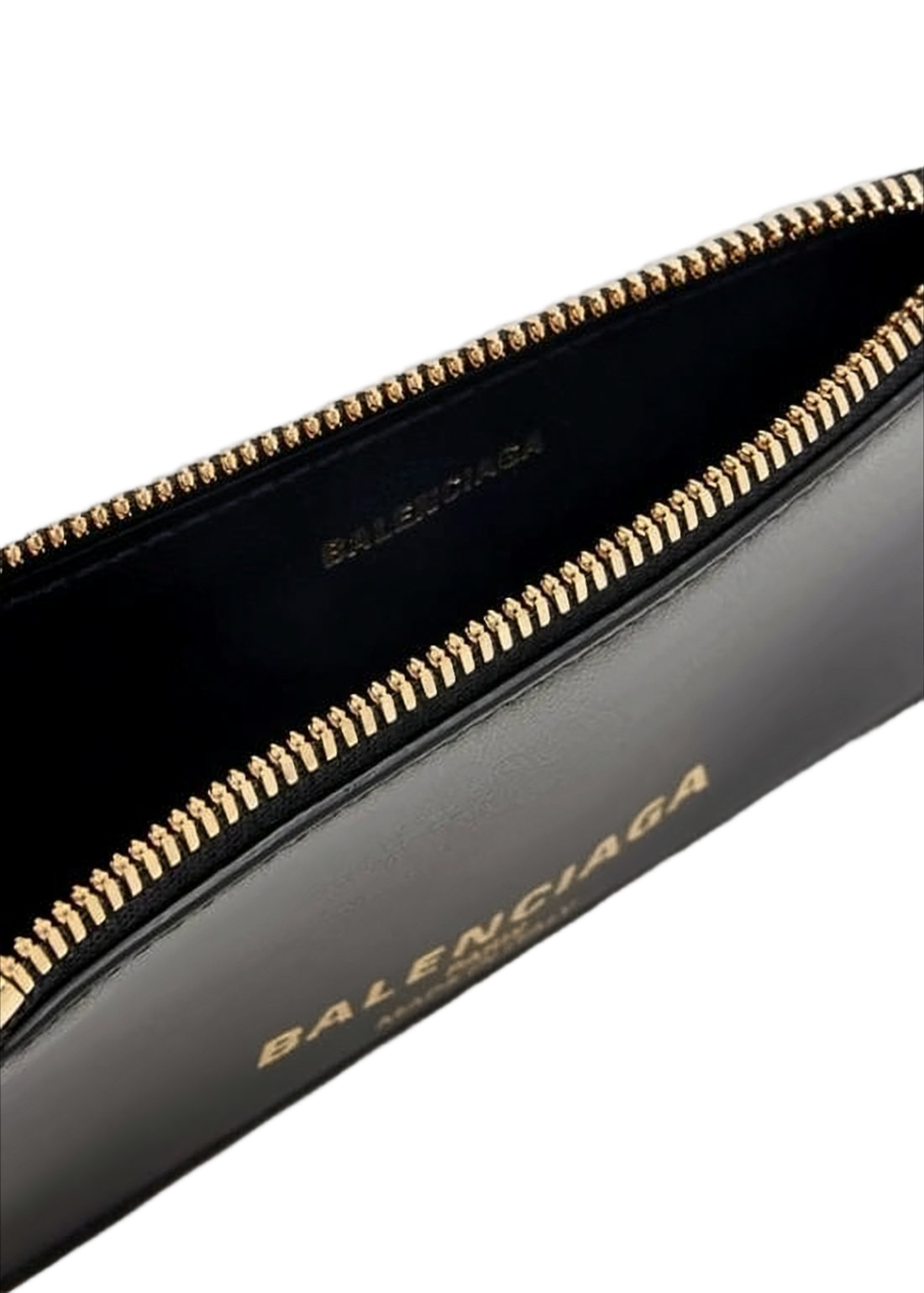 Rectangular Calf Leather Wallet With Gold Hardware