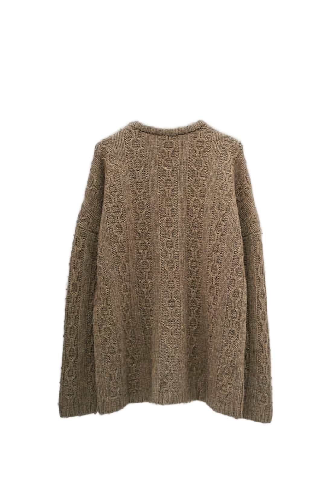 Textured Cable Knit Sweater in Rich Brown