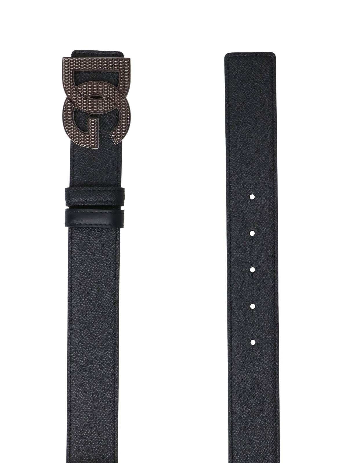 Black Interlocking Initials Leather Belt