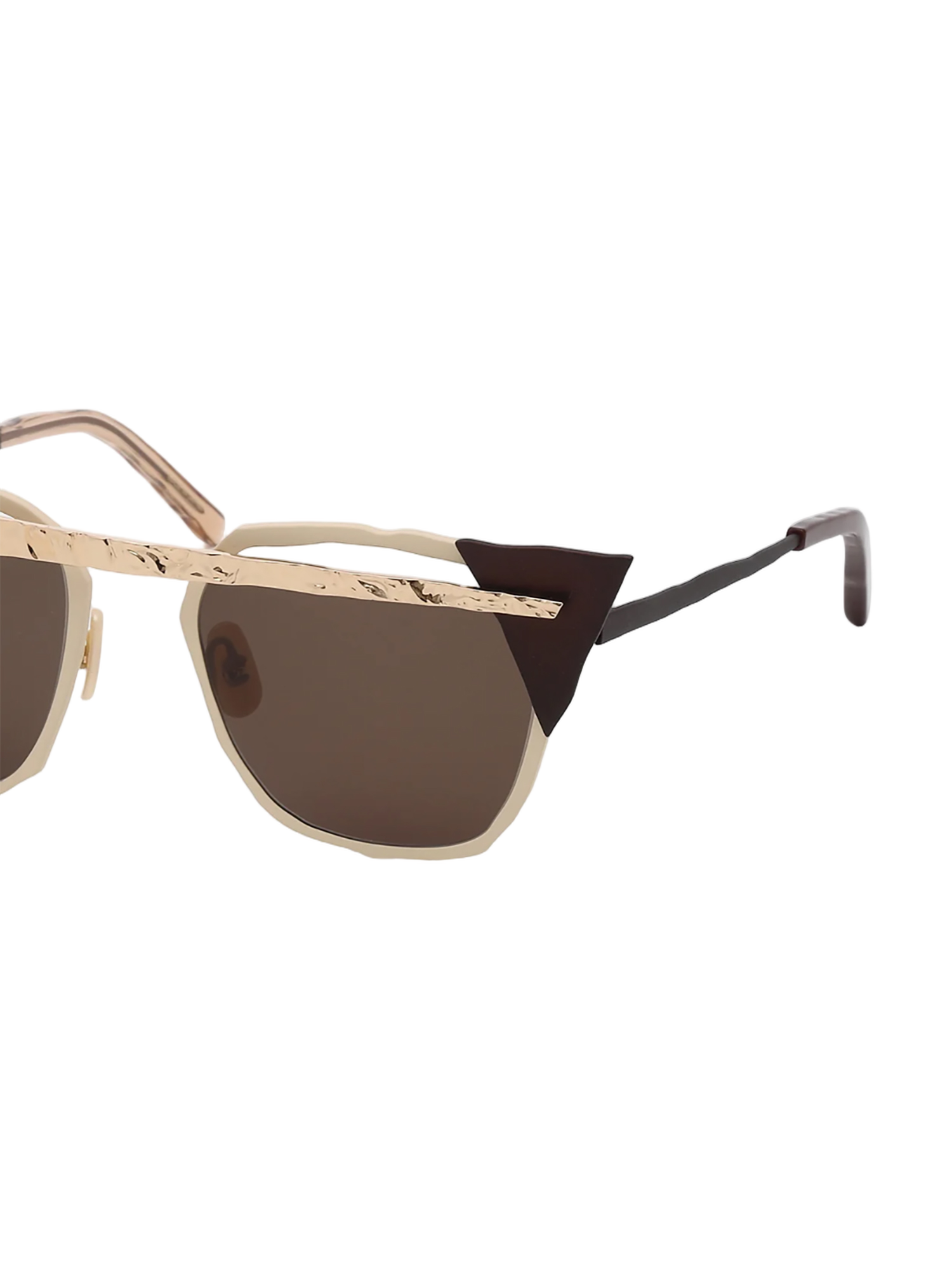 Octagonal Brown Titanium Sunglasses