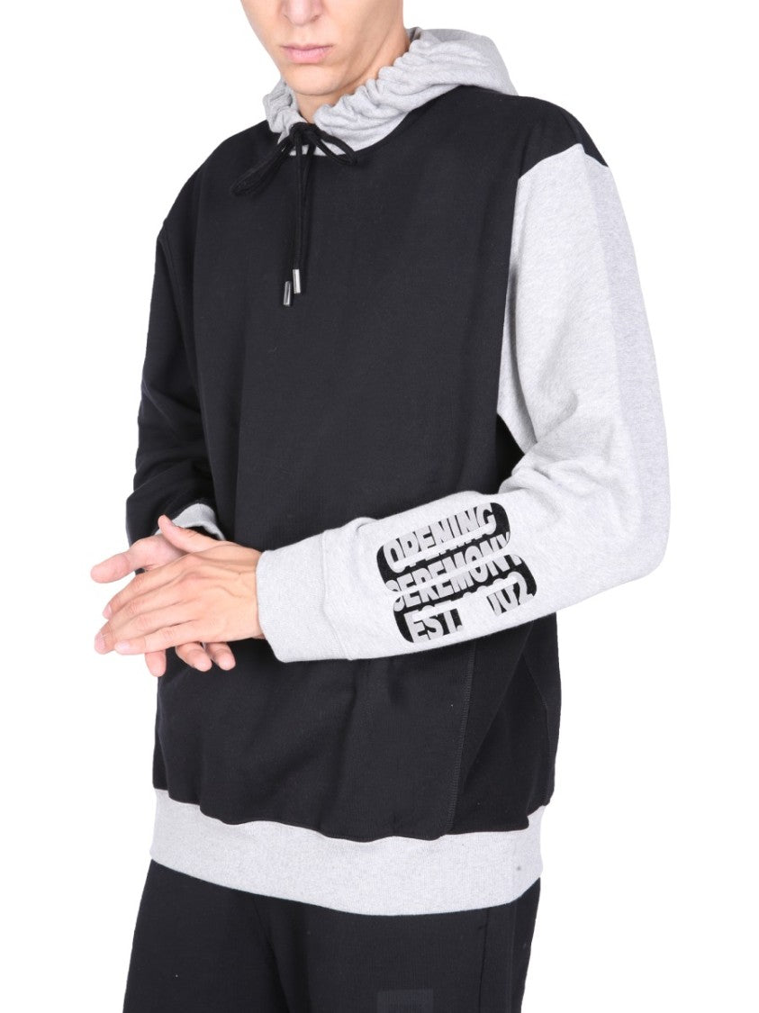 Color-Block Sweatshirt With Flocked Logo Detail