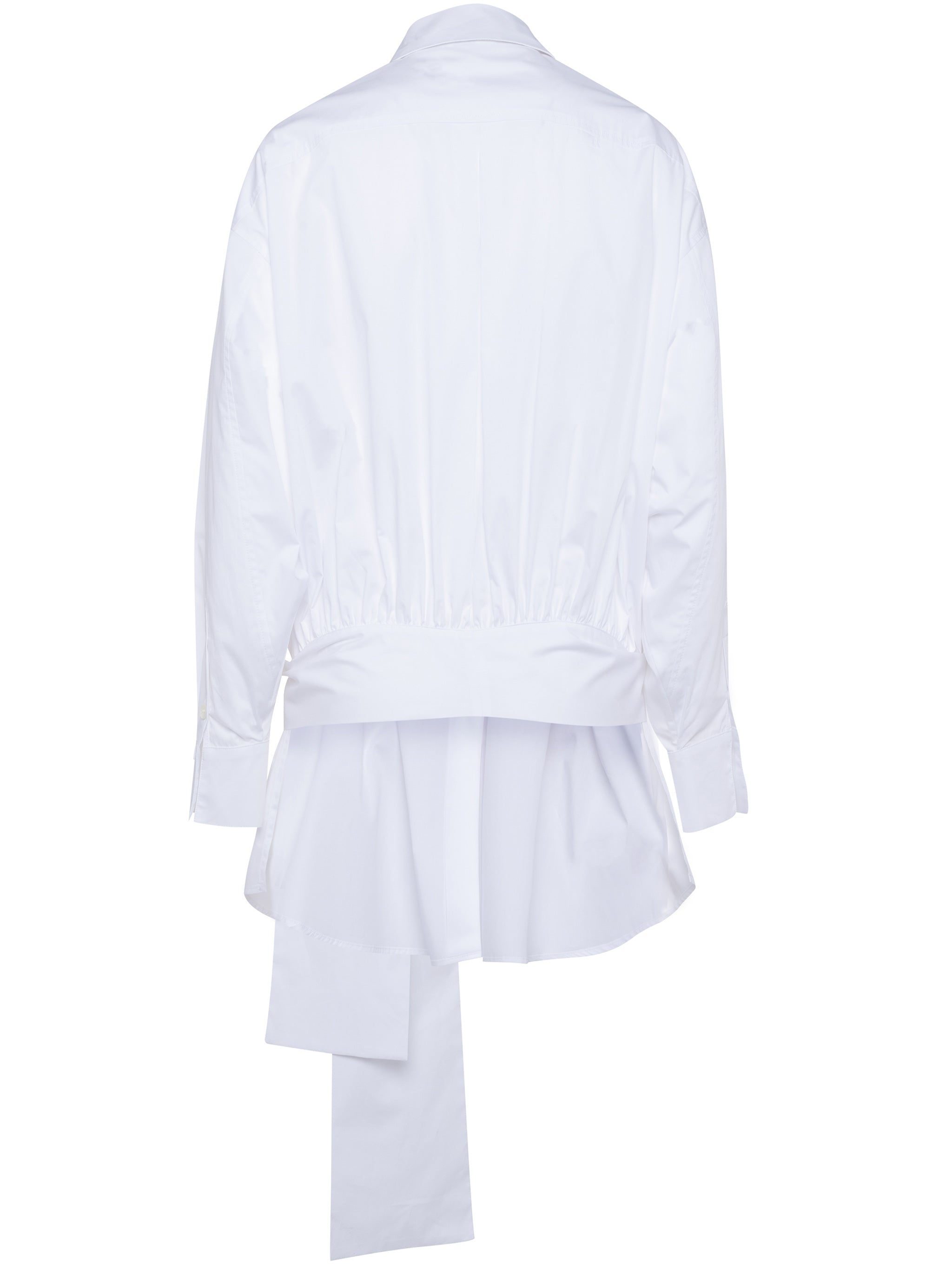 White Gilda Waist Belt Fabric Shirt