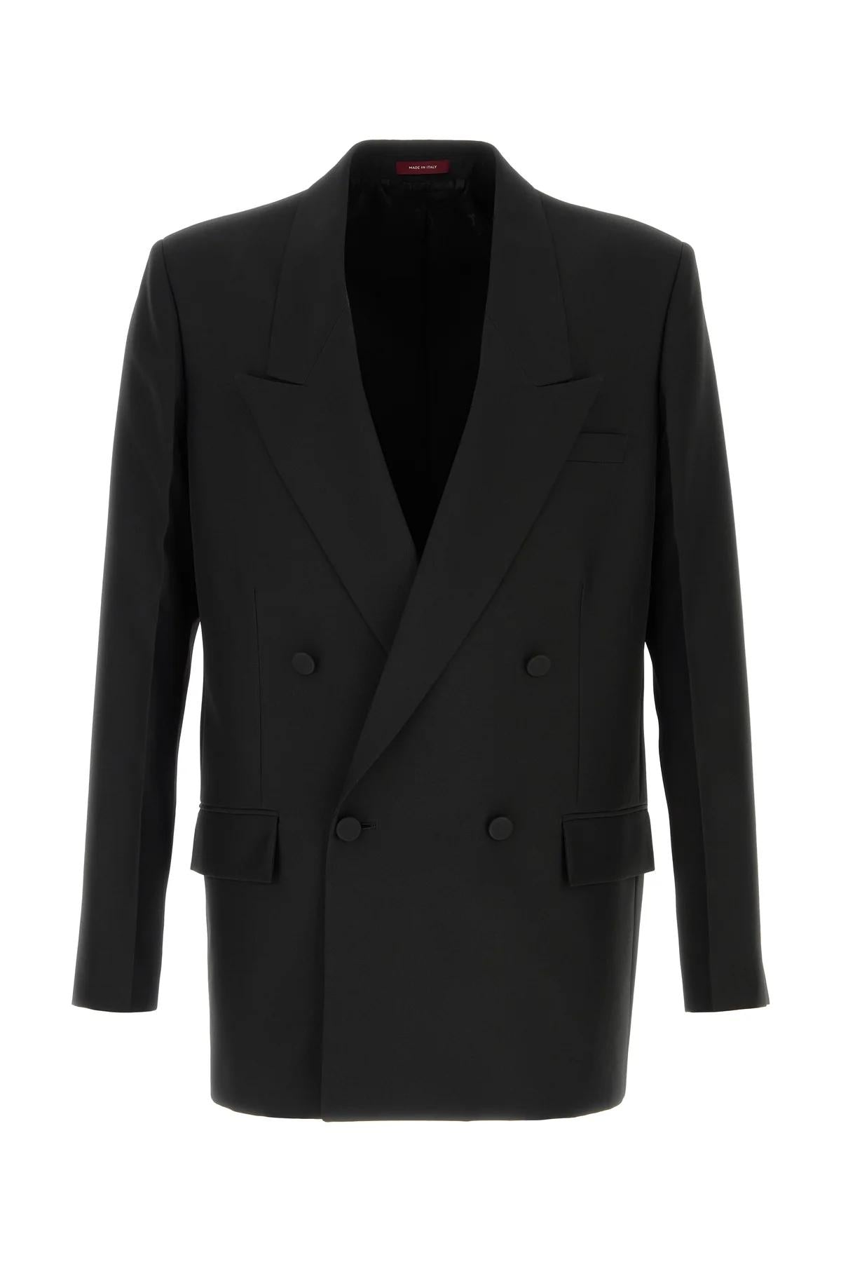 Double-Breasted Fo Jacket With Structured Silhouette