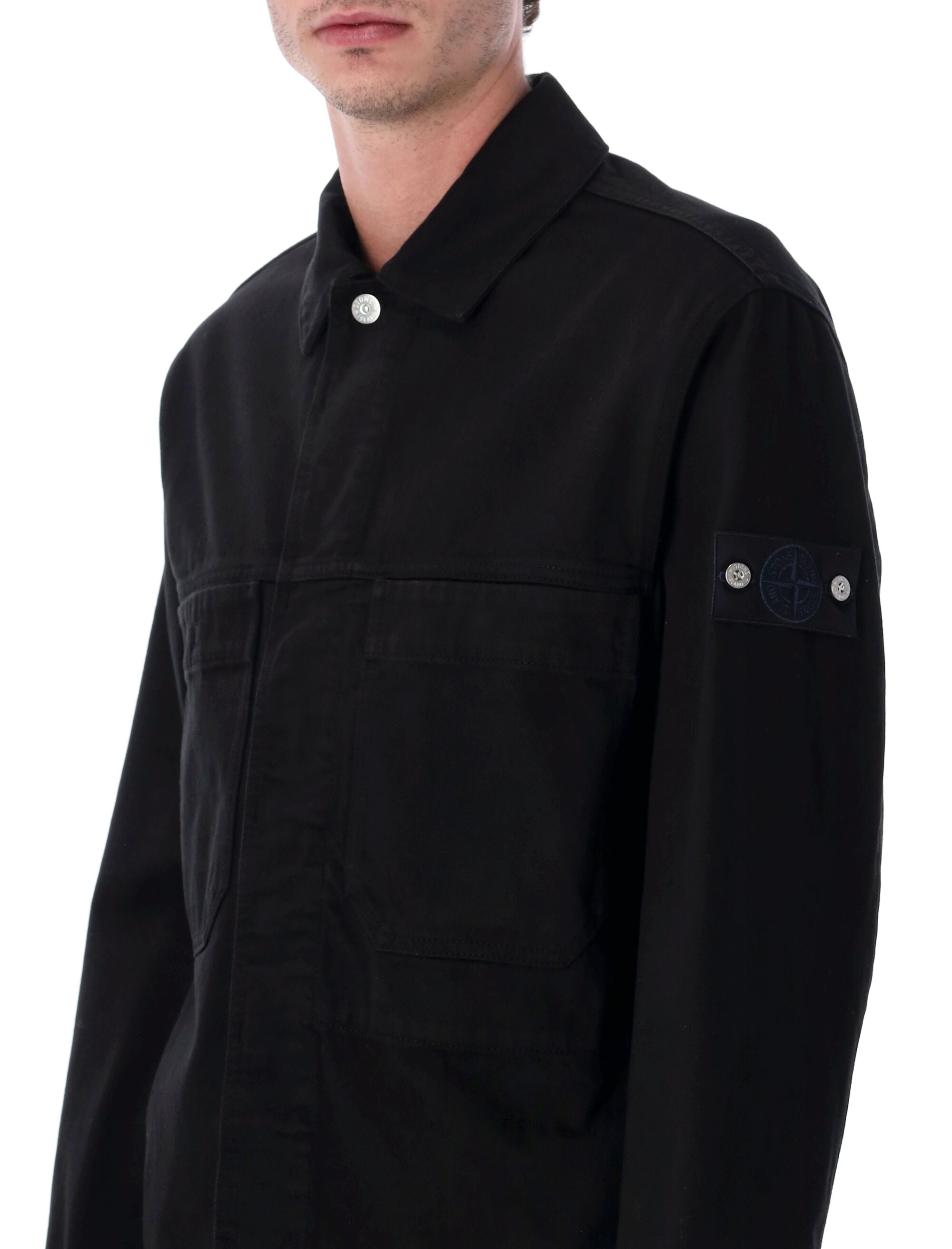 Polypropylene Denim-Rinsed Coach Jacket