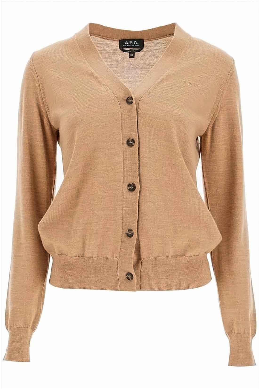 Classic Wool Cardigan with V-Neckline