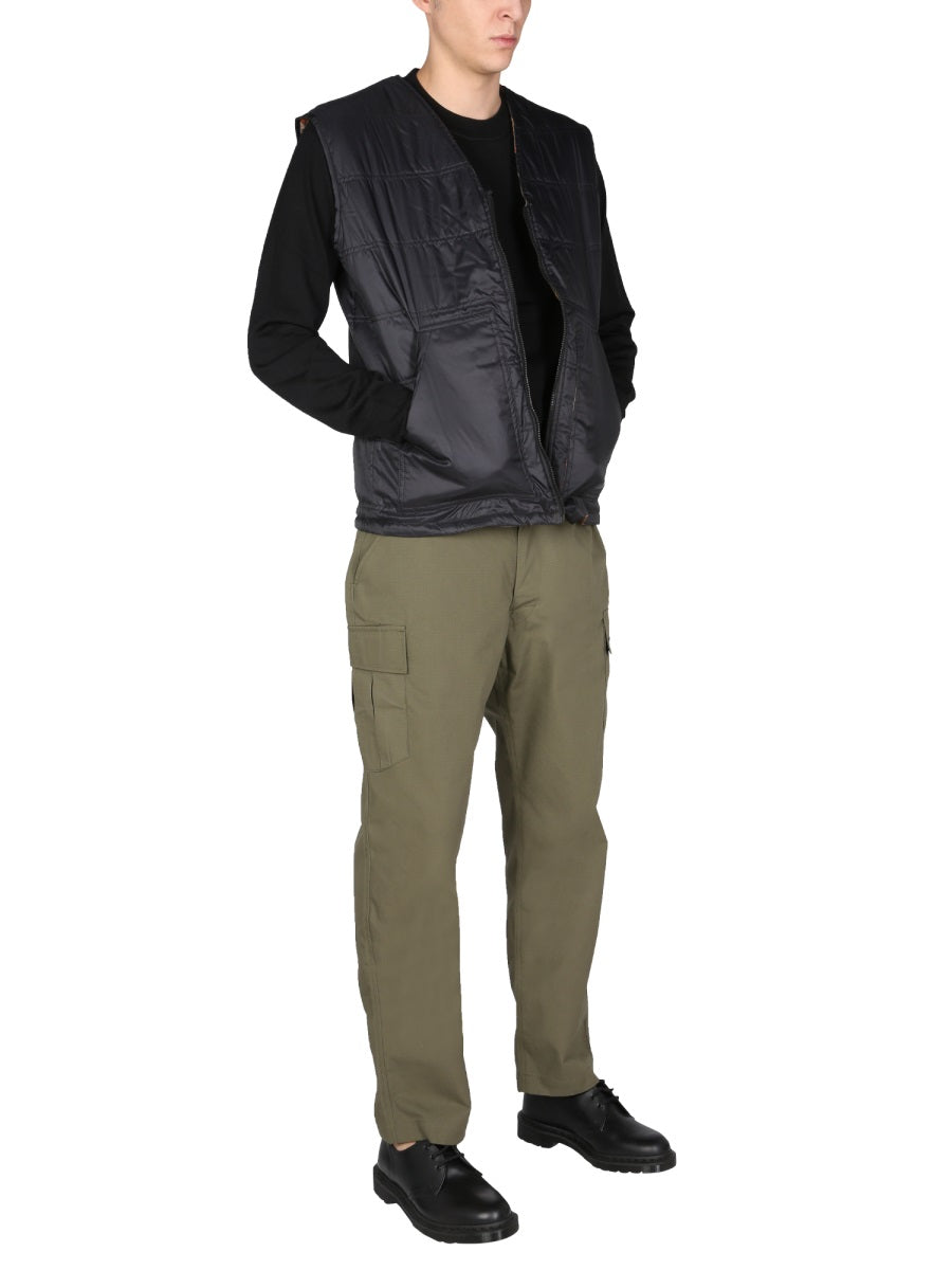 Reversible Quilted Gilet With Bold Camouflage