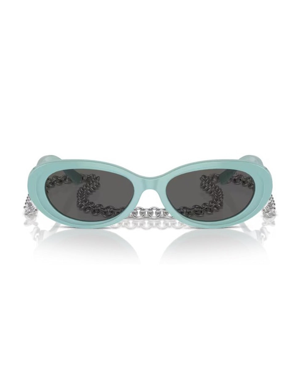 Tiffany Blue Sunglasses With Dark Grey Lenses