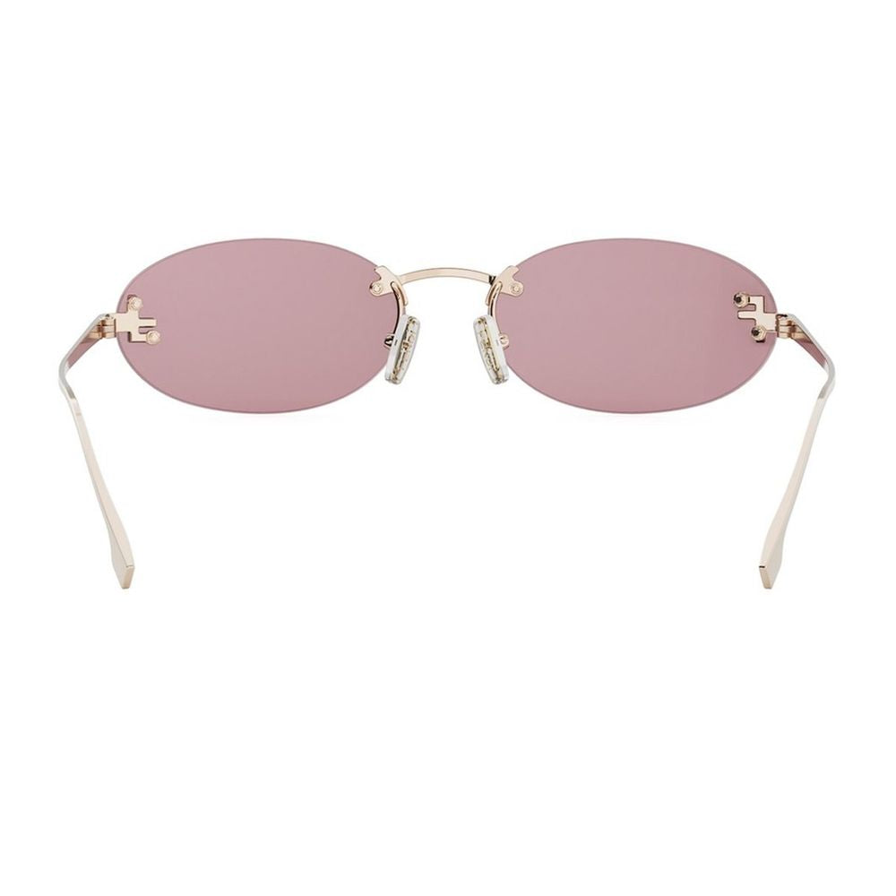 First Crystal 90S Inspired Oval Rimless Sunglasses