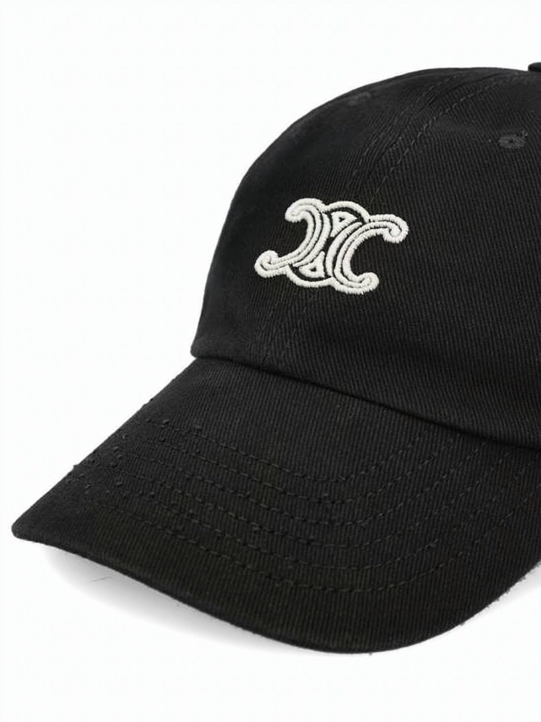 Cotton Black Baseball Cap with Embroidered Logo