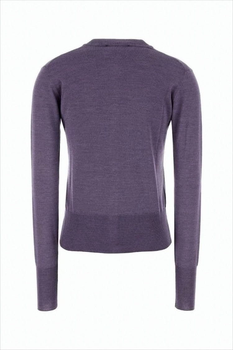 Cropped Purple Cardigan with Button-Down Front