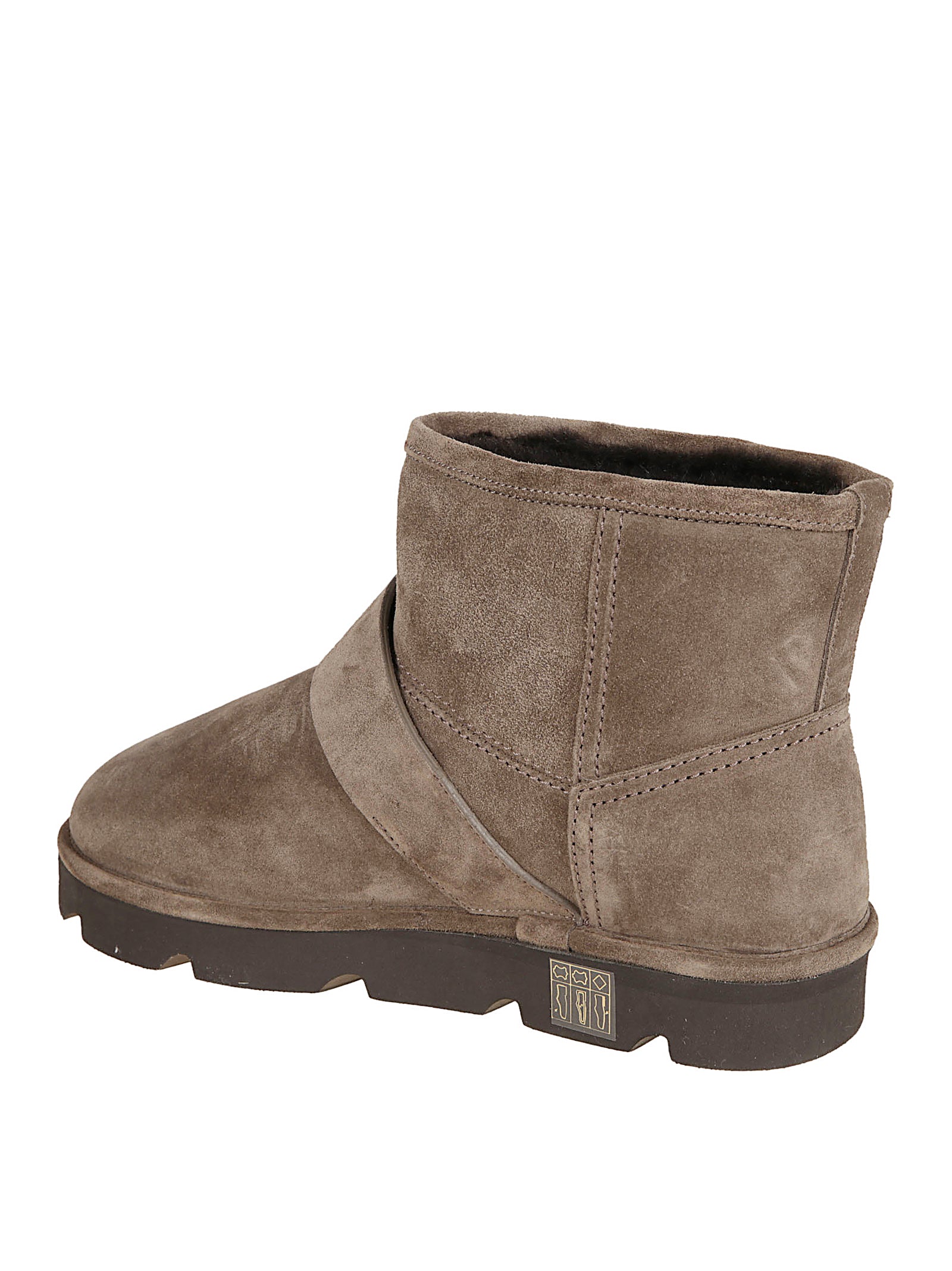 Suede Ankle Boots With Shearling Lining