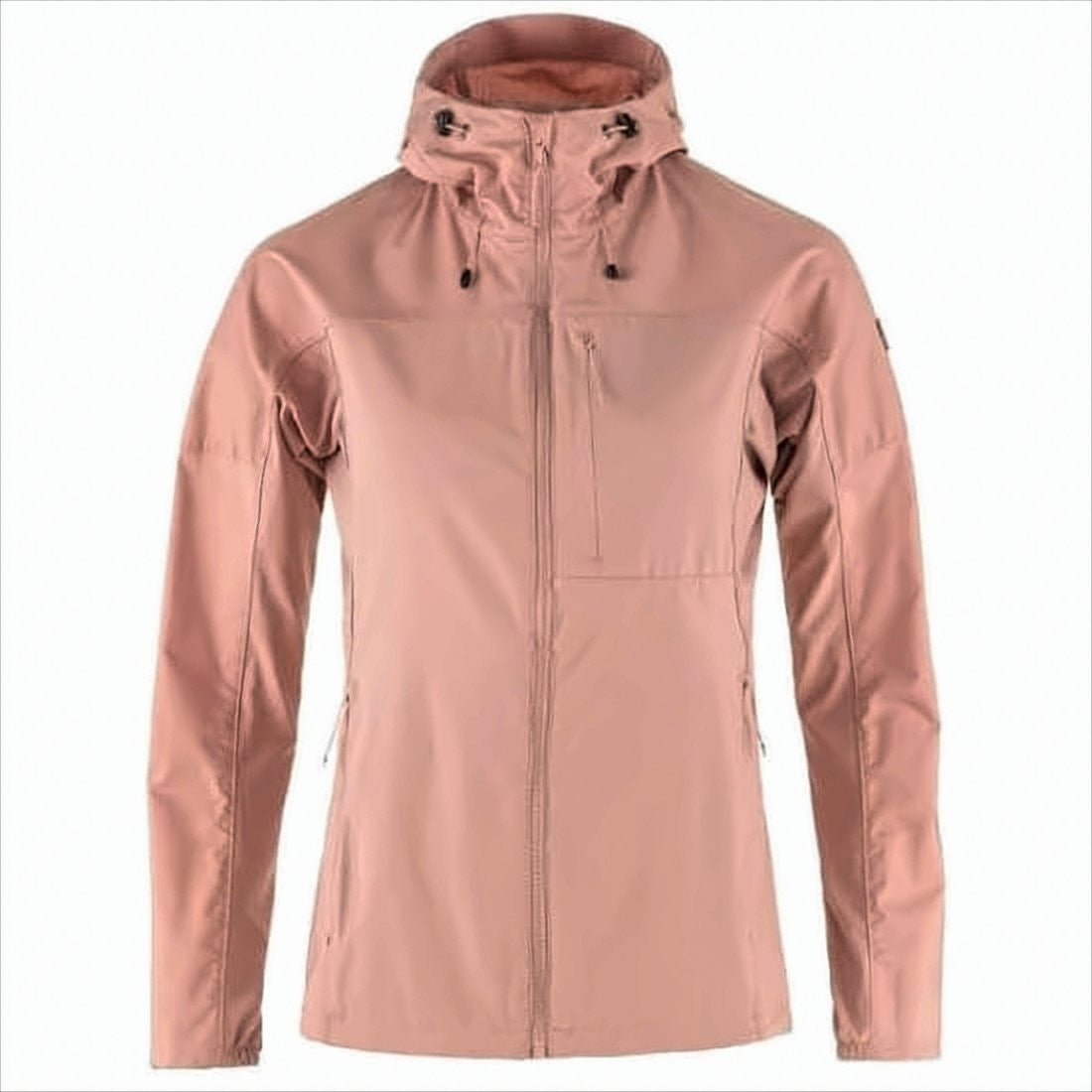 Fitted Pink Polyester Jacket with High Collar
