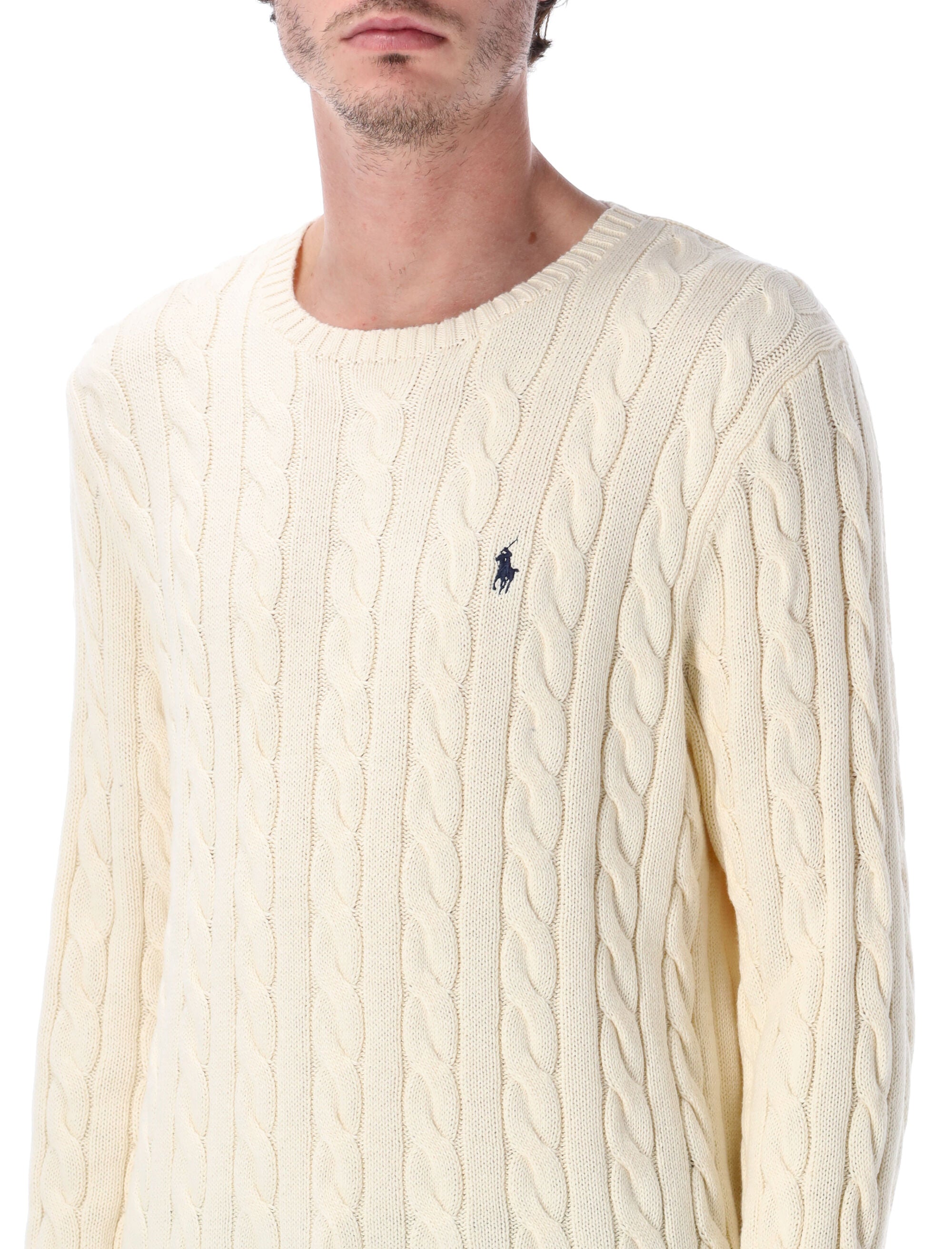 Cable-Knit Sweater With Iconic Embroidery