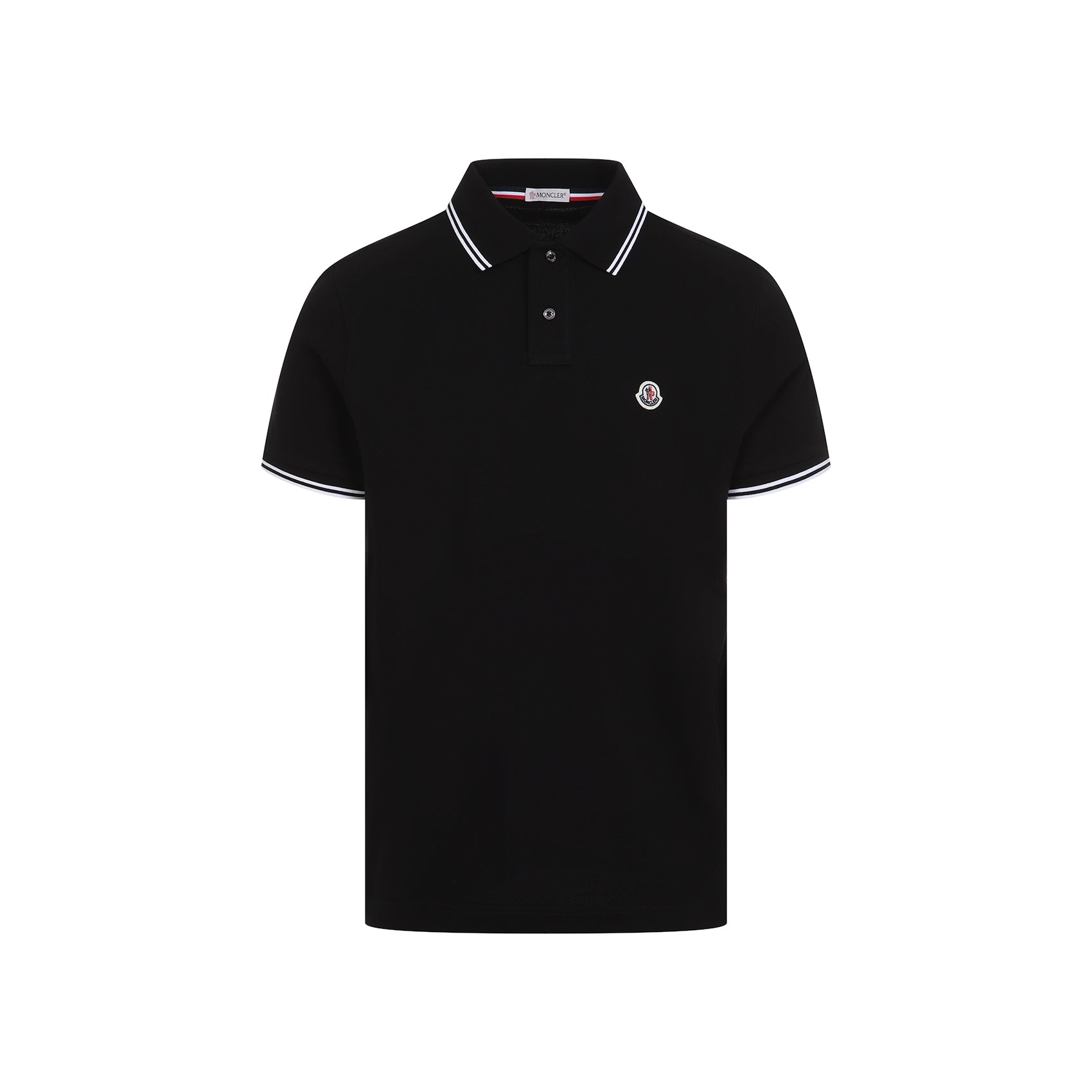 Classic Black Polo Shirt with Ribbed Collar