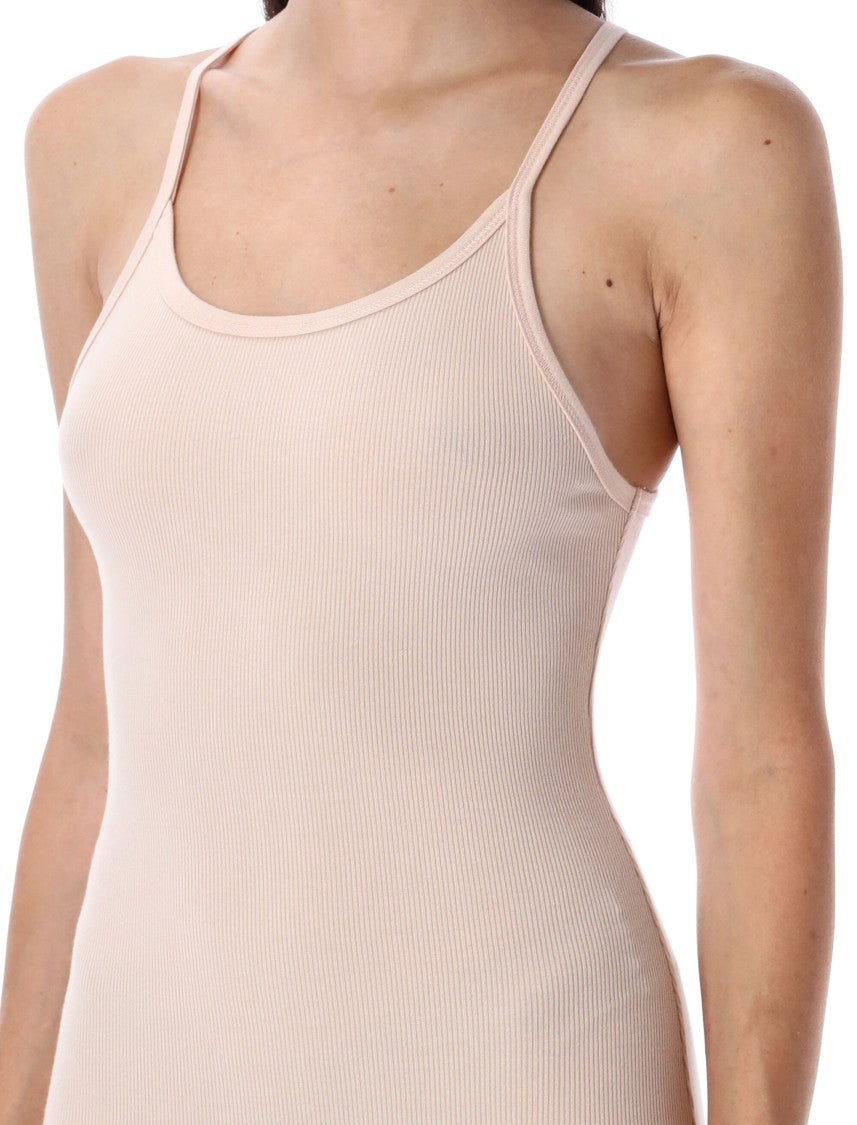 Long Tank Dress With Ribbed Texture