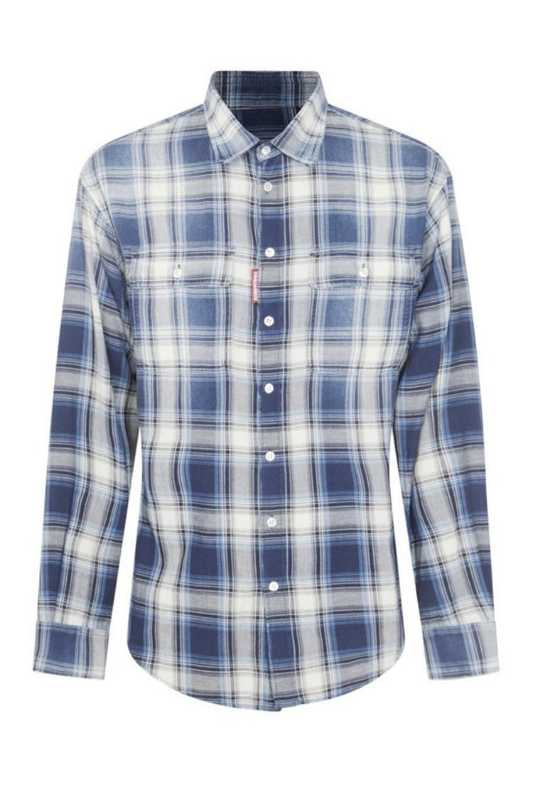 Classic Plaid Cotton Shirt With Button-Down Collar