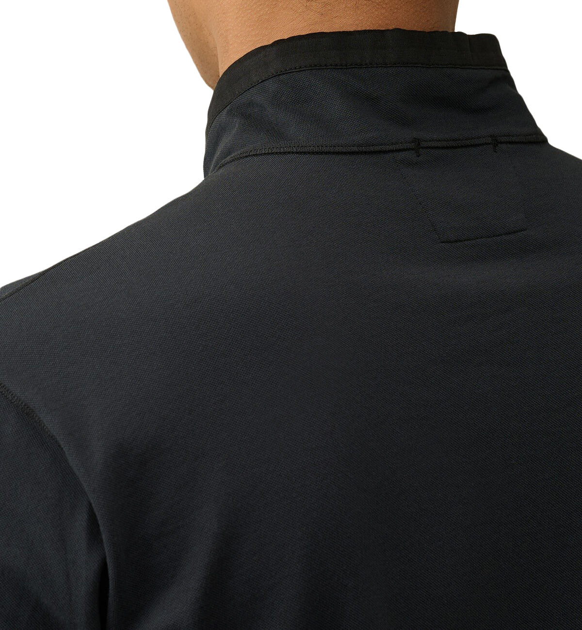 Short-Sleeved High Collar T-Shirt With Zip Closure