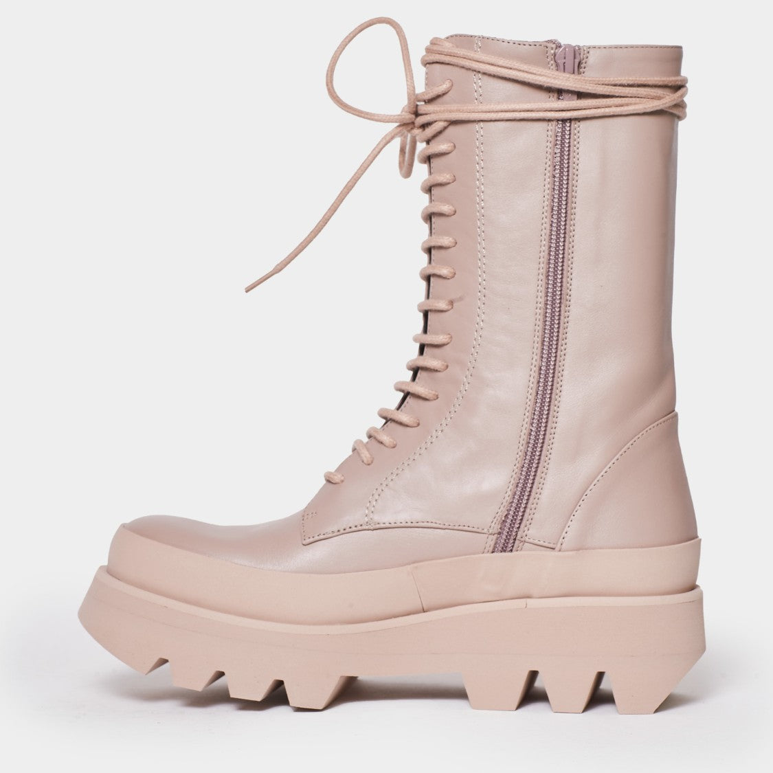 Tied Ankle Boots With Oversized Eva Sole