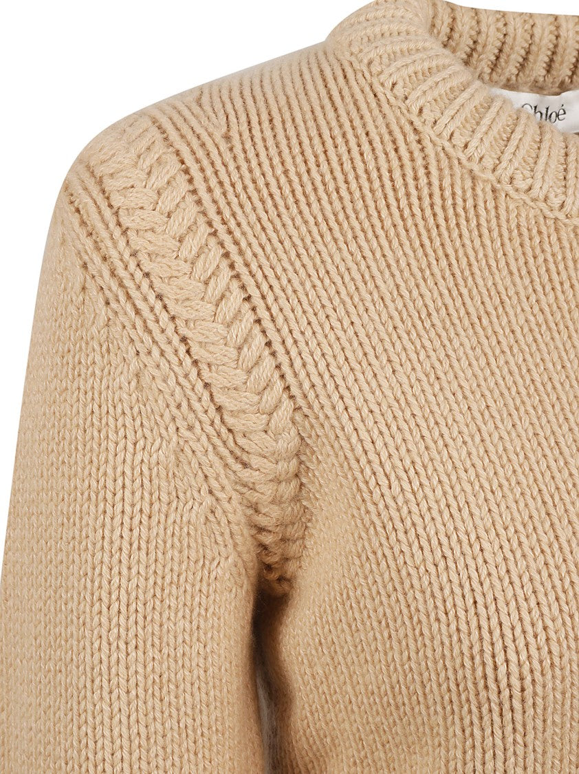 Cropped Crew Neck Sweater