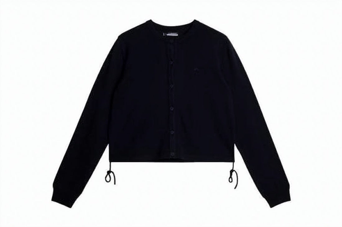 Button-Up Black Merino Wool Sweater