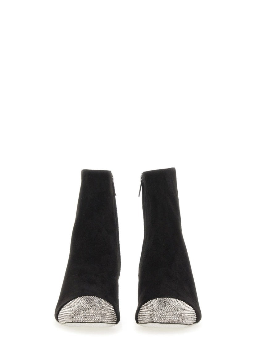 Rhinestone-Embellished Ankle Boots