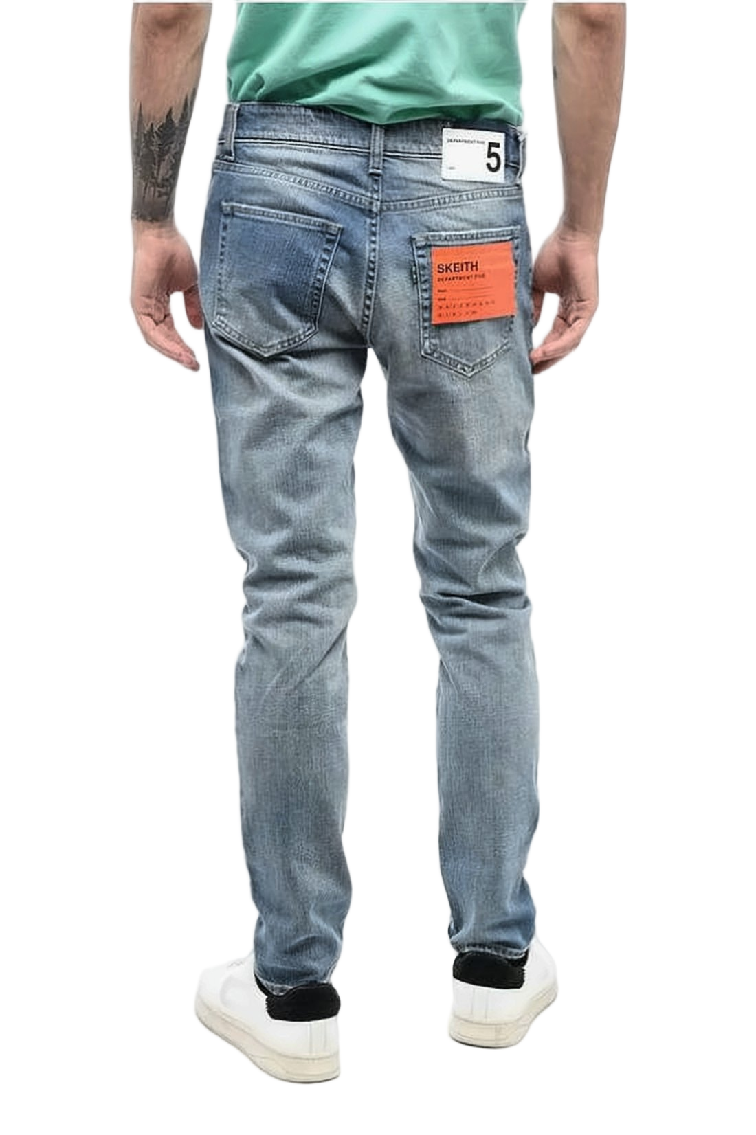 Five-Pocket Slim-Fit Denim Pants With Light Wash