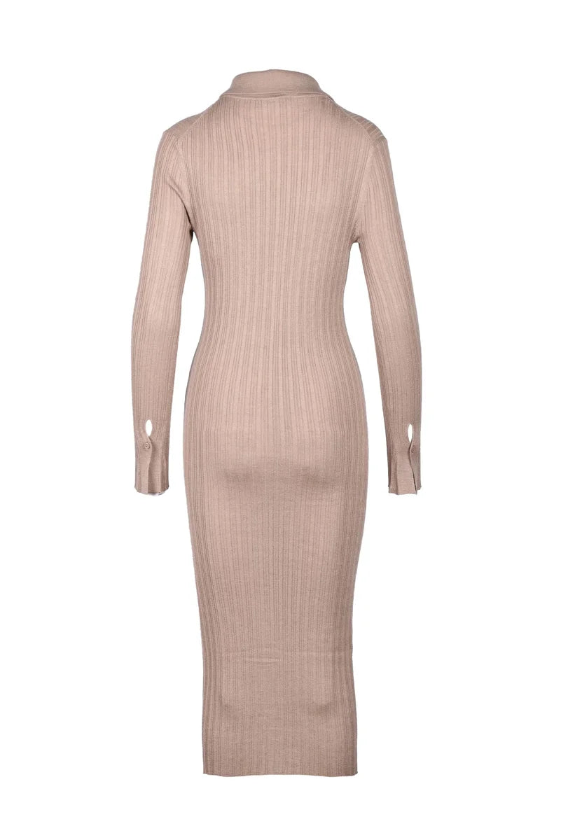 Chemise Dress Silk Cashmere - Taupe