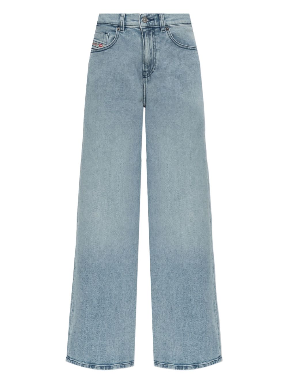 Wide-Leg Denim Jeans With Logo Patch