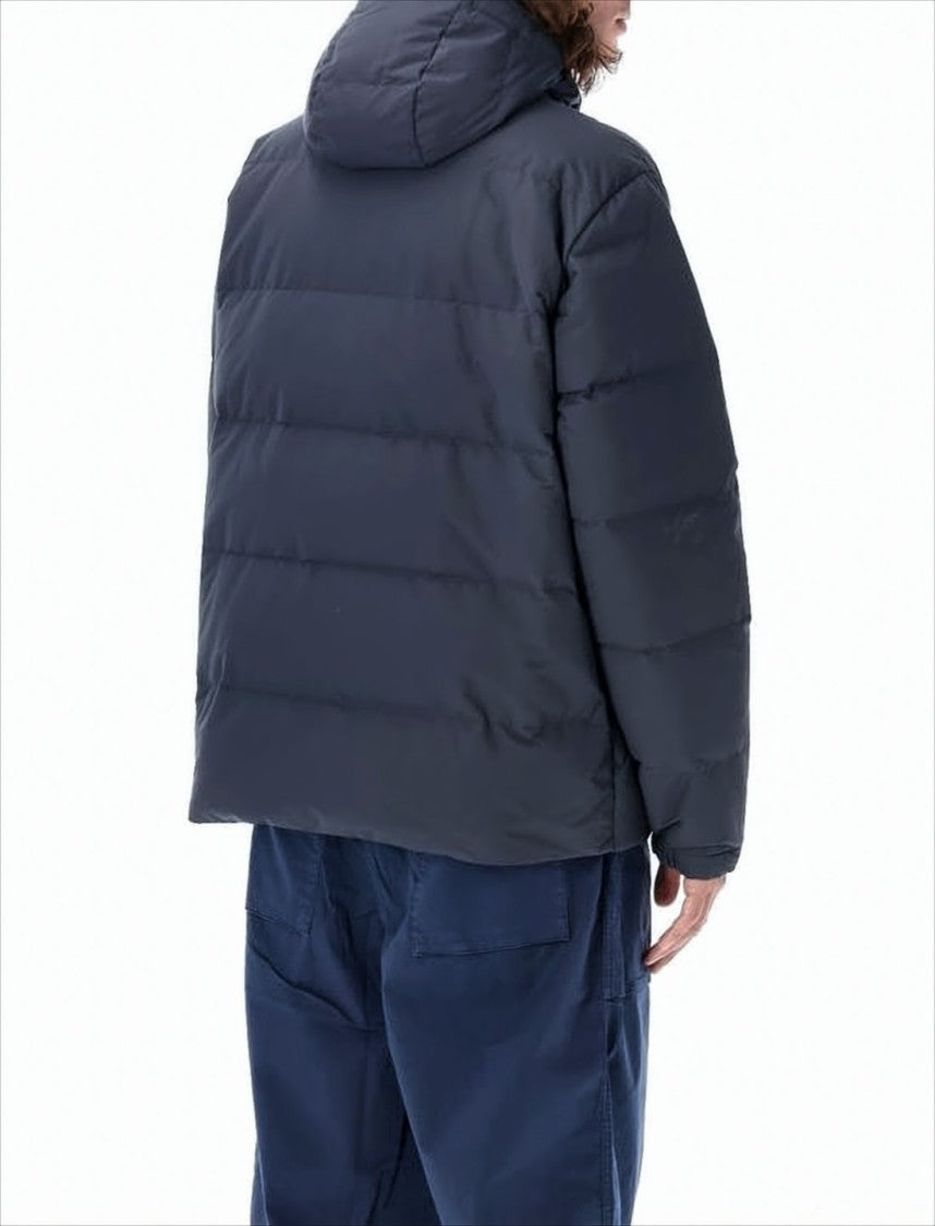 Quilted Padded Jacket With High Collar And Flap Pockets