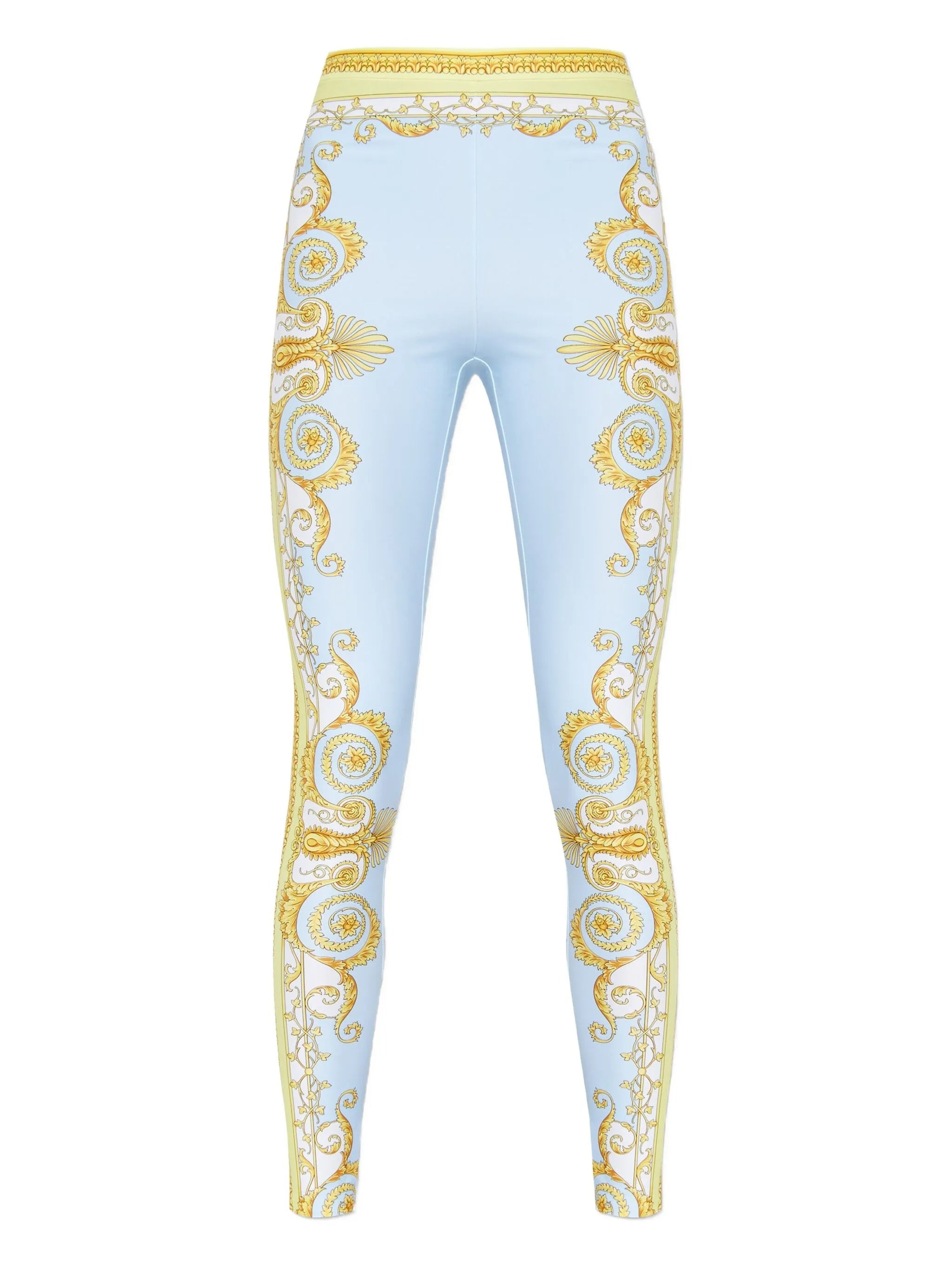 Light Blue Baroque Pattern Work-out Leggings