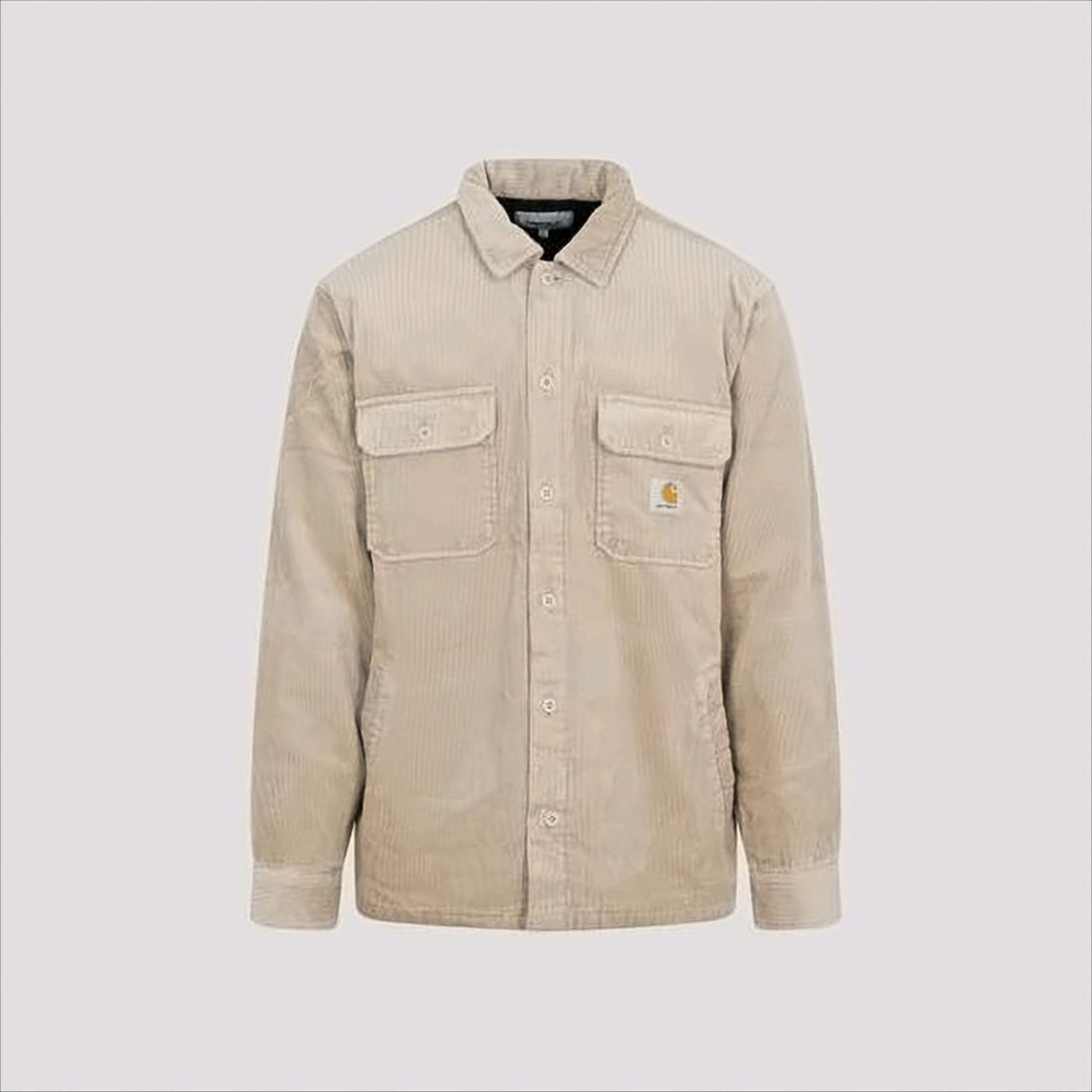 Corduroy Button-Up Shirt with Classic Collar