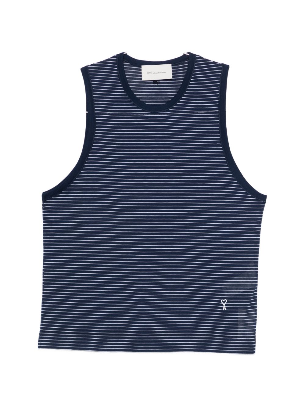 Blue White Striped Sleeveless T-Shirt