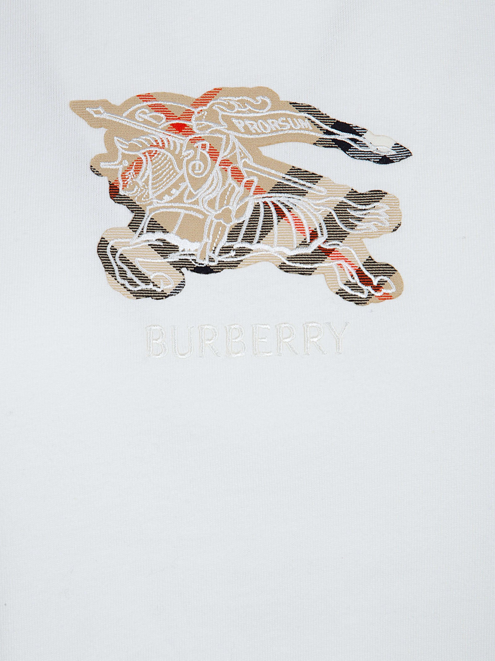 Short-Sleeved T-Shirt with Equestrian Knight Applique
