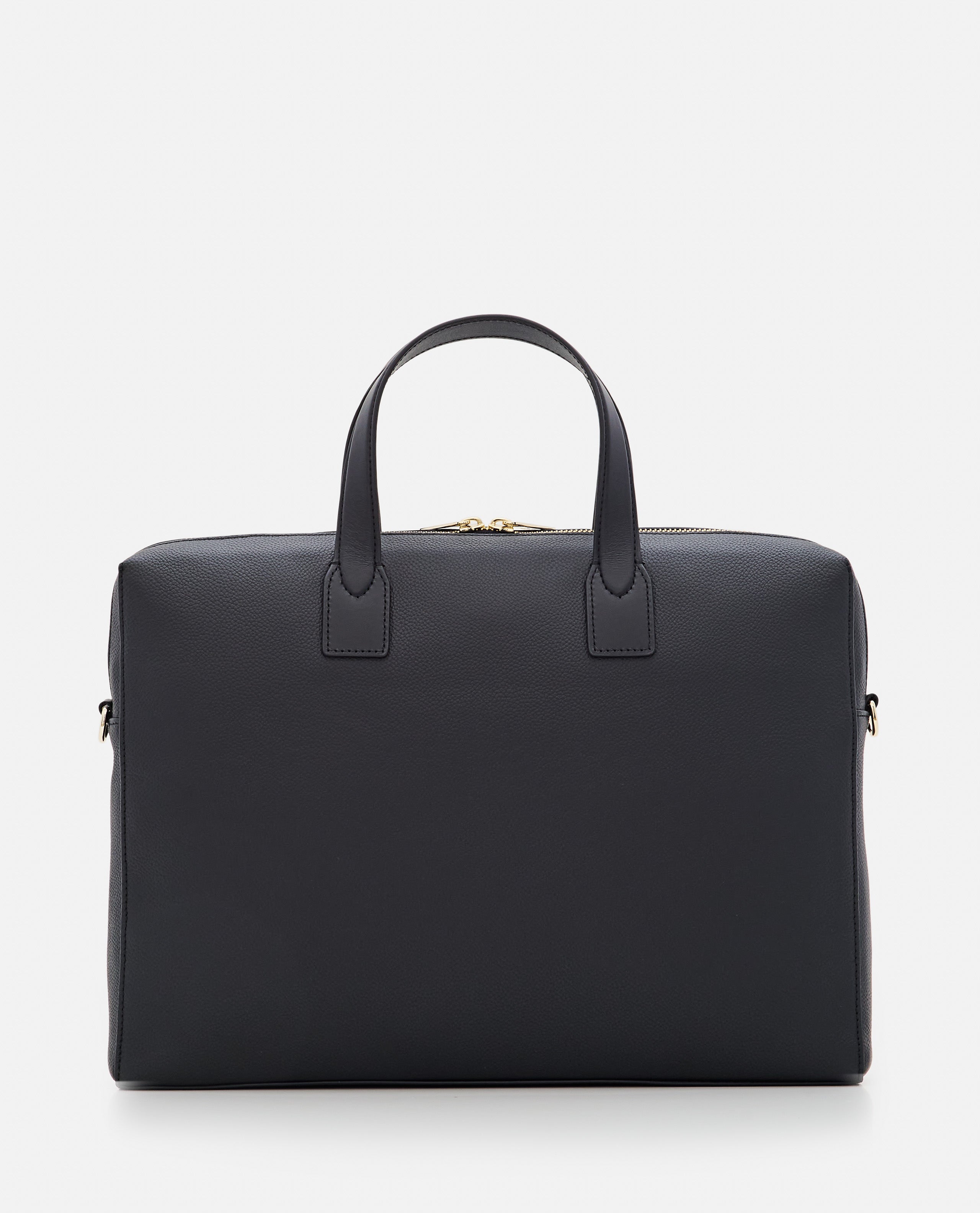 Black Leather 'Signature Stripe' Trim Folio