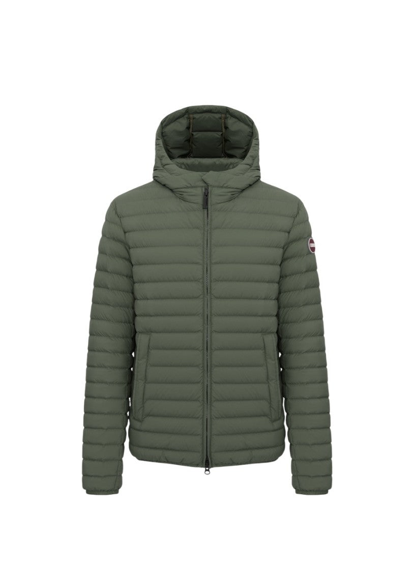 Water-Repellent Down Jacket with Fixed Hood